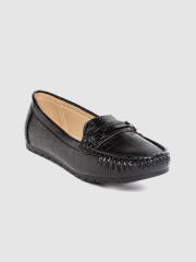 Lavie Women Black Textured Loafers