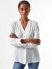 DOROTHY PERKINS Women White Solid Petite Shirt Style Top