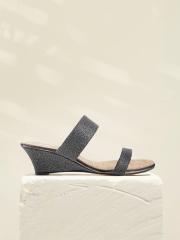 Metro Women Grey Embellished Wedges