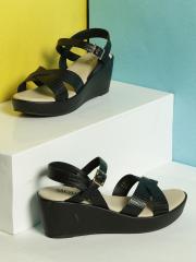 Mode by Red Tape Women Black Solid Wedges