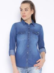 Flying Machine Wrangler Blue Denim Shirt