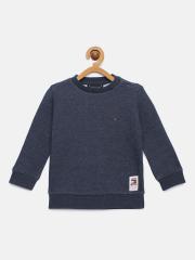 Tommy Hilfiger Boys Navy Blue Printed Sweatshirt