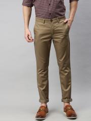 Louis Philippe Sport Men Brown Super Slim Fit Solid Chinos