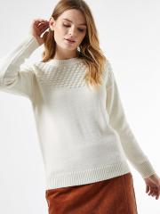 DOROTHY PERKINS Women Off-White Solid Pullover Sweater