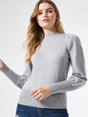 DOROTHY PERKINS Women Grey Melange Solid Pullover Sweater