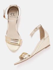 Carlton London Women Gold-Toned Solid Wedges