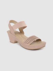 Carlton London Women Dusty Pink Solid Wedges