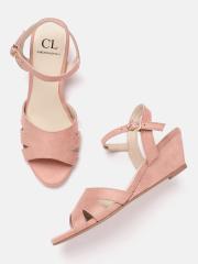 Carlton London Women Dusty Pink Solid Wedges