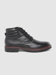 Roadster Men Black Solid Mid-Top Flat Boots