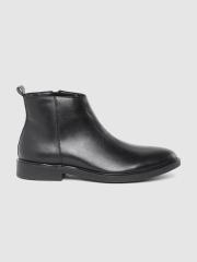 Roadster Men Black Solid Mid-Top Flat Boots