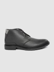 The Roadster Lifestyle Co Men Charcoal Grey Solid Mid-Top Flat Boots