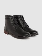 Roadster Men Black Solid Flat Boots