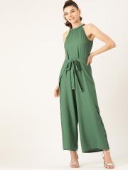 DressBerry Women Green Solid Basic Jumpsuit