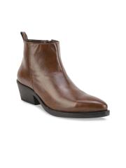 Bruno Manetti Women Brown Solid Heeled Boots