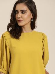 all about you Women Mustard Yellow Solid Top