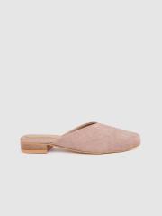 DressBerry Women Dusty Pink Solid Mules