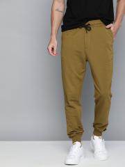 Harvard Men Olive Green Solid Joggers