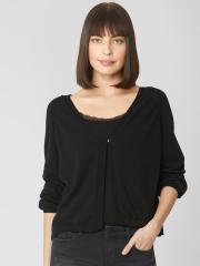 Vero Moda Women Black Solid Cardigan Sweater