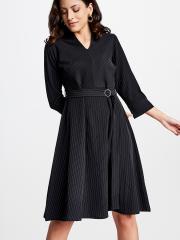 AND Women Black Striped Dress