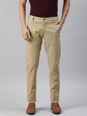 Louis Philippe Sport Men Khaki Super Slim Fit Printed Regular Trousers