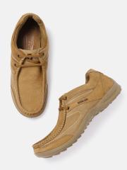 Woodland Men Camel Brown Suede Sneakers