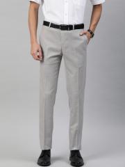 Raymond Men Grey Slim Fit Solid Formal Trousers