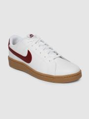 Nike Men White COURT ROYALE 2 Leather Sneakers