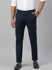 Allen Solly Men Navy Blue Smart Slim Fit Solid Regular Trousers