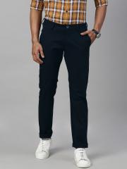 Allen Solly Men Navy Blue Smart Slim Fit Solid Regular Trousers