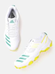 ADIDAS Men White & Green CRI HASE Solid Cricket Shoes