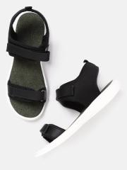 The Roadster Lifestyle Co Women Black Solid Sports Sandals