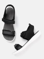 The Roadster Lifestyle Co Women Black Solid Sports Sandals