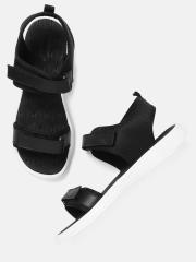 The Roadster Lifestyle Co Women Black Solid Sports Sandals