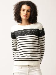 DressBerry Women & Black White Striped Sweater