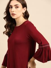 all about you Women Maroon Solid Top