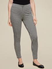 DOROTHY PERKINS Women Black & White Checked Treggings