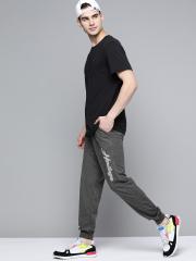 Harvard Men Charcoal Grey Solid Joggers