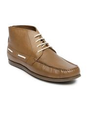 Louis Philippe Men Tan Brown Leather Boots