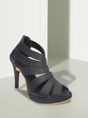 VALIOSAA Women Black Solid Gladiator Stilettos