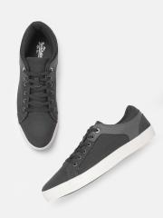 Roadster Men Charcoal Grey Solid Sneakers