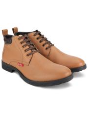 Lee Cooper Men Tan Leather Flat Boots