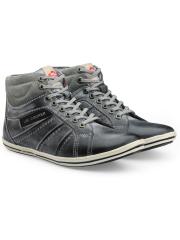 Lee Cooper Men Grey Leather Sneakers