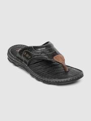 Lee Cooper Men Black Leather Comfort Sandals