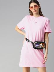 Tommy Hilfiger Women Pink Printed T-shirt Dress