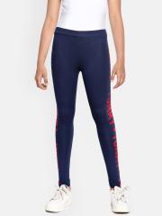 Tommy Hilfiger Girls Navy Blue Printed Leggings