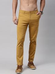 Roadster Men Khaki Regular Fit Solid Regular Trousers