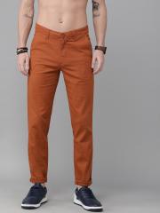 Roadster Men Brown Regular Fit Solid Chinos