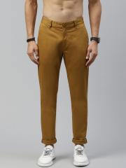 Roadster Men Khaki Slim Fit Solid Regular Trousers