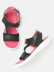 Roadster Women Black Solid Sports Sandals