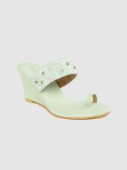 Anouk Women Green Embellished Handcrafted Wedges